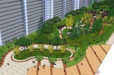 某現(xiàn)代公共綠地景觀設(shè)計SU模型[原創(chuàng)]