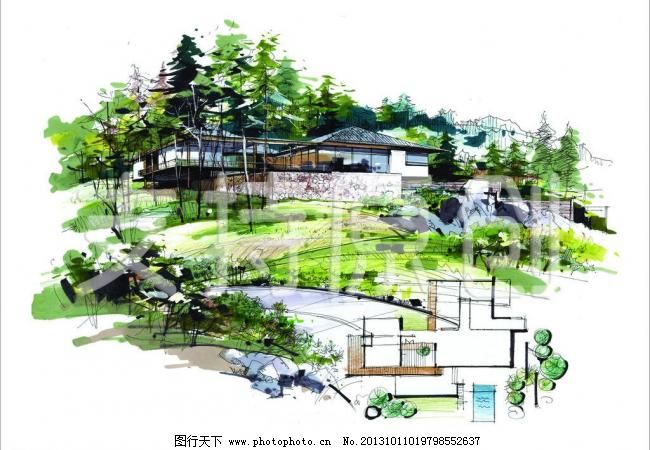 手繪別墅與景觀設(shè)計(jì) 藝術(shù)與自然的完美融合